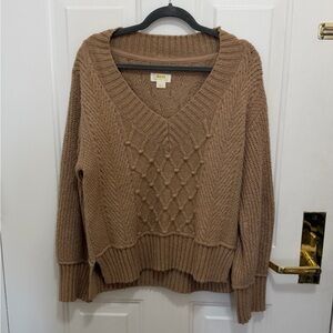 Maeve Brown V-Neck Sweater